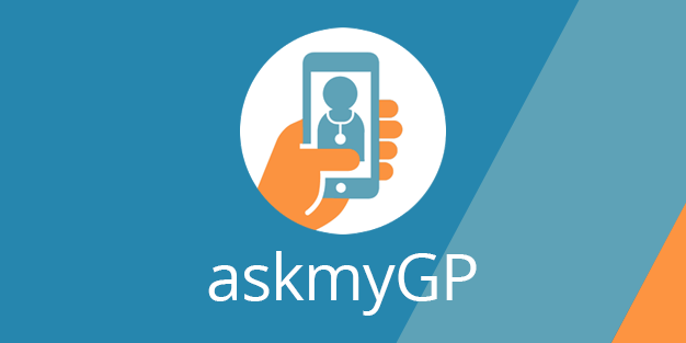 askmyGP button linked to the askmyGP online service for patients